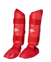 Ju-Sports Schienbein-Spannschutz Karate rot von vorne
