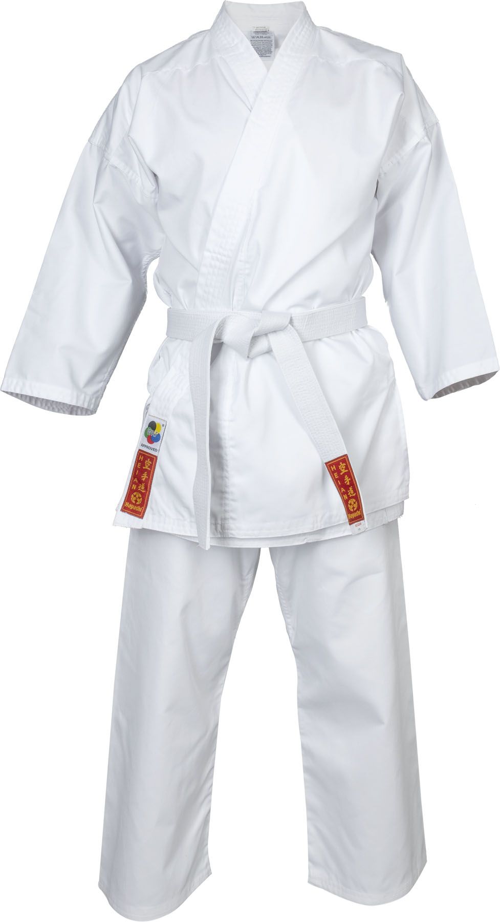 Supera Kinder Karate Anzug weiß Karateanzug mit weißem Gürtel 3 Teiliger Karate Gi mit Karatehose Jacke und Karate Gürtel.