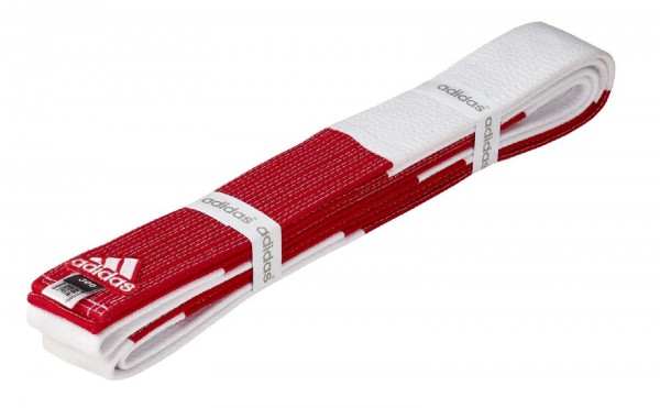 adidas 6. Dan - Gürtel rot-weiß Groß-Meister 45mm