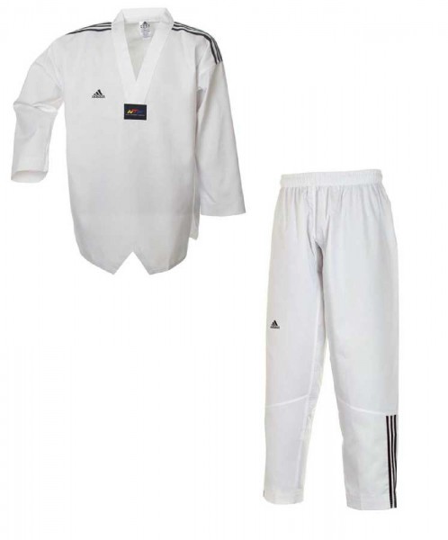 adidas Taekwondoanzug, Adi Club 3 stripes, weißes Revers