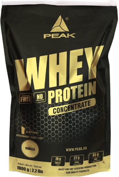 Peak Performance Whey Protein Concentrate, 1000 g Beutel