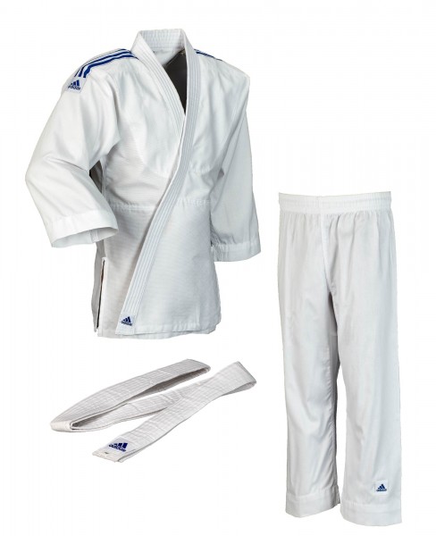 Adidas Judo Club weiß-blaue Streifen