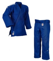 adidas Judoanzug "CHAMPION II" IJF, blau/weiße Streifen, JIJFB