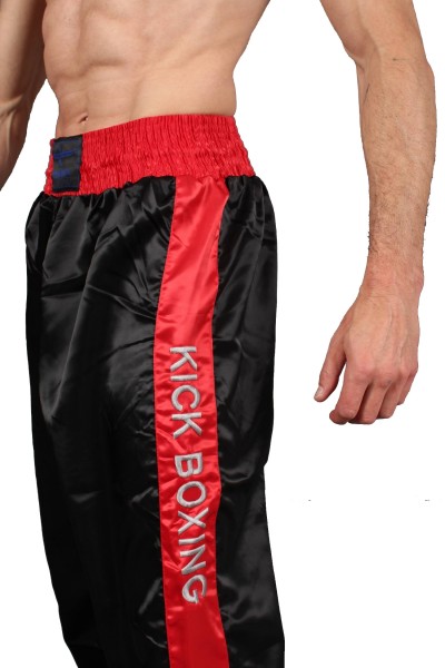 Phoenix Kickboxhose schwarz-rot mit Bestickung
