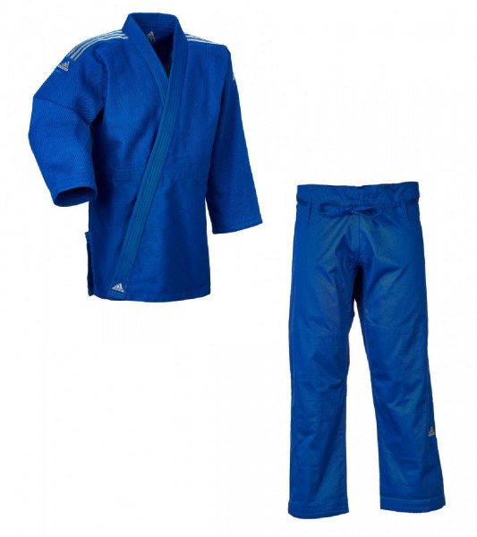 Adidas Judo-Anzug "Contest" blau,mit silberne Streifen, J650B
