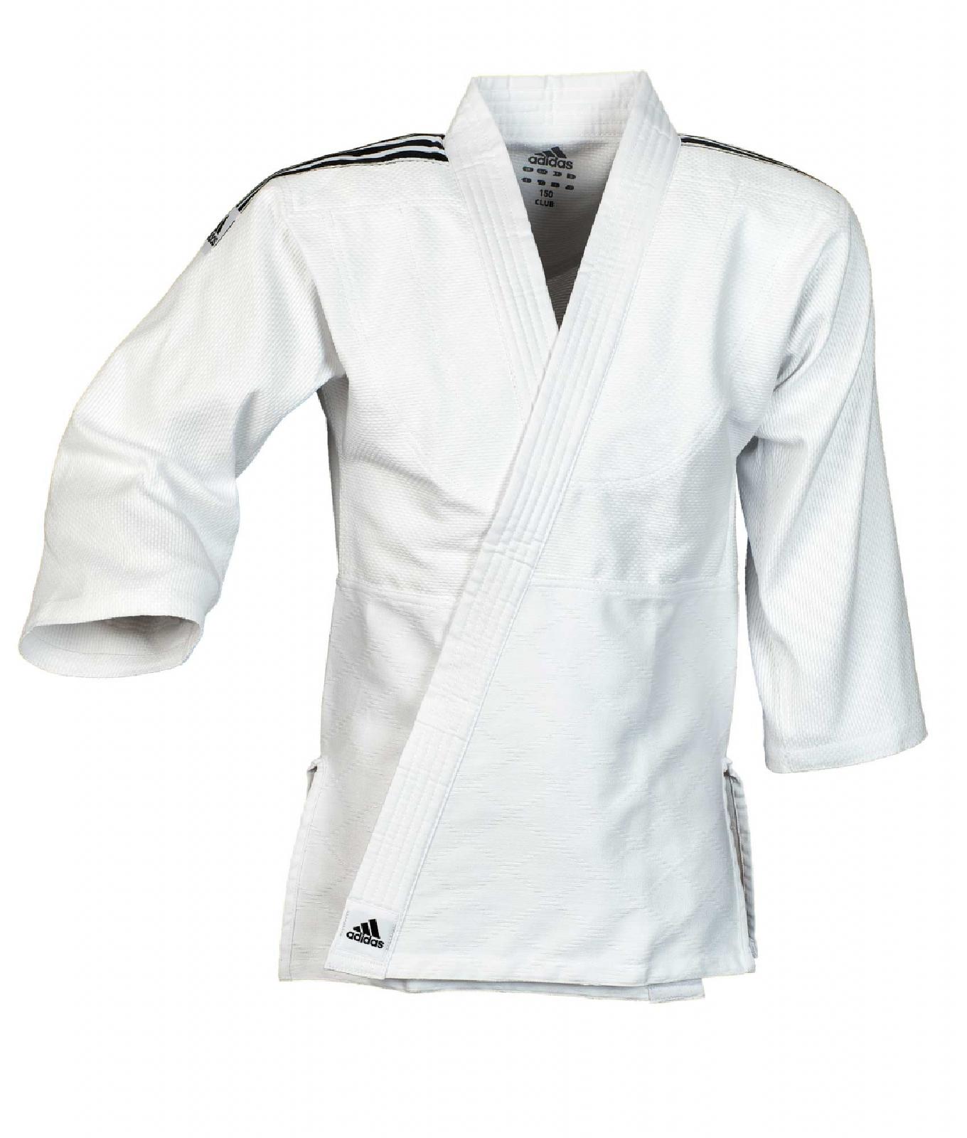 ADIDAS Judo Anzug Club weiB schwarze Streifen J350 KAMPFHELDEN