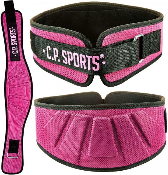 C.P. Sports Profi-Ultraleichtgürtel, Nylongewichthebergürtel, pink