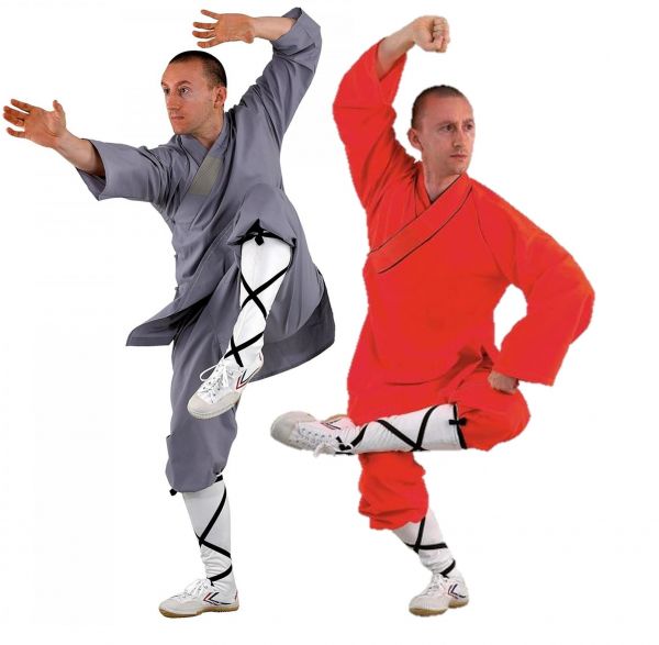 Shaolin Kung Fu Anzug orange und grau