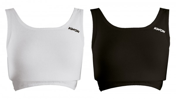 Schwarzes und weißes KWON TOP für Damen Brustschutz Maxi Guard