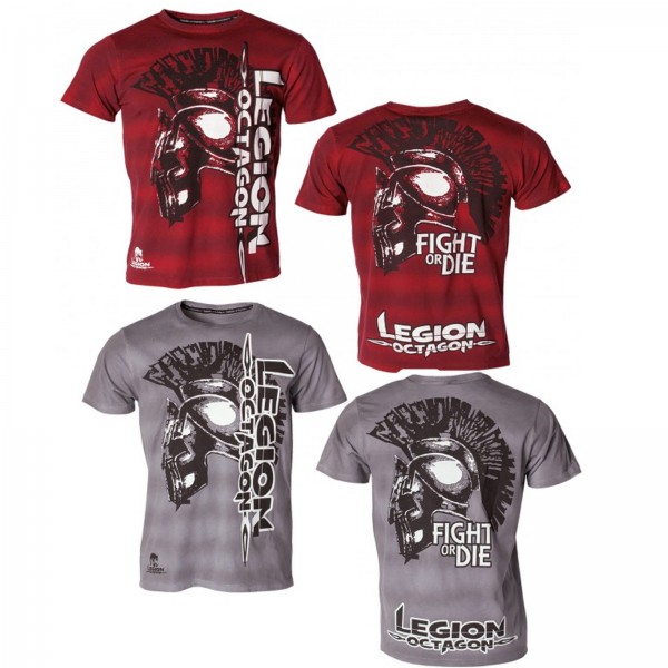 LEGION OCTAGON Fight or die MMA T-Shirt rot oder grau