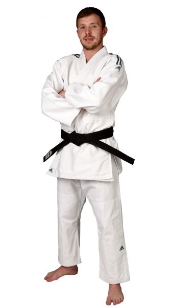 Adidas Judo Anzug j650 Weiß mit schwarzen Streifen