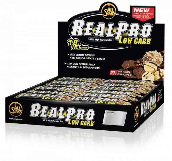 All Stars Real Pro Low Carb, 24 x 50 g Riegel