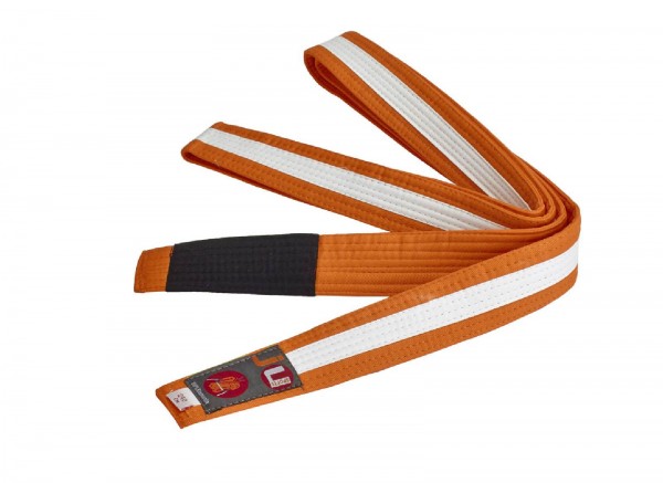 Ju-Sports Bjj Kindergürtel orange mit weißem Streifen
