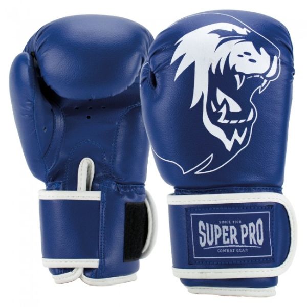 Super Pro Boxhandschuhe blau ganze Handschuhe