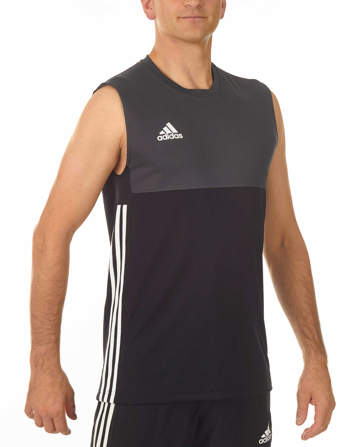 ADIDAS T16 Clima Cool Sleeveless Tee Männer schwarzgrau AJ5281 ADIDAS T16 Clima Cool Sleeveless Tee Männer schwarzgrau AJ5281