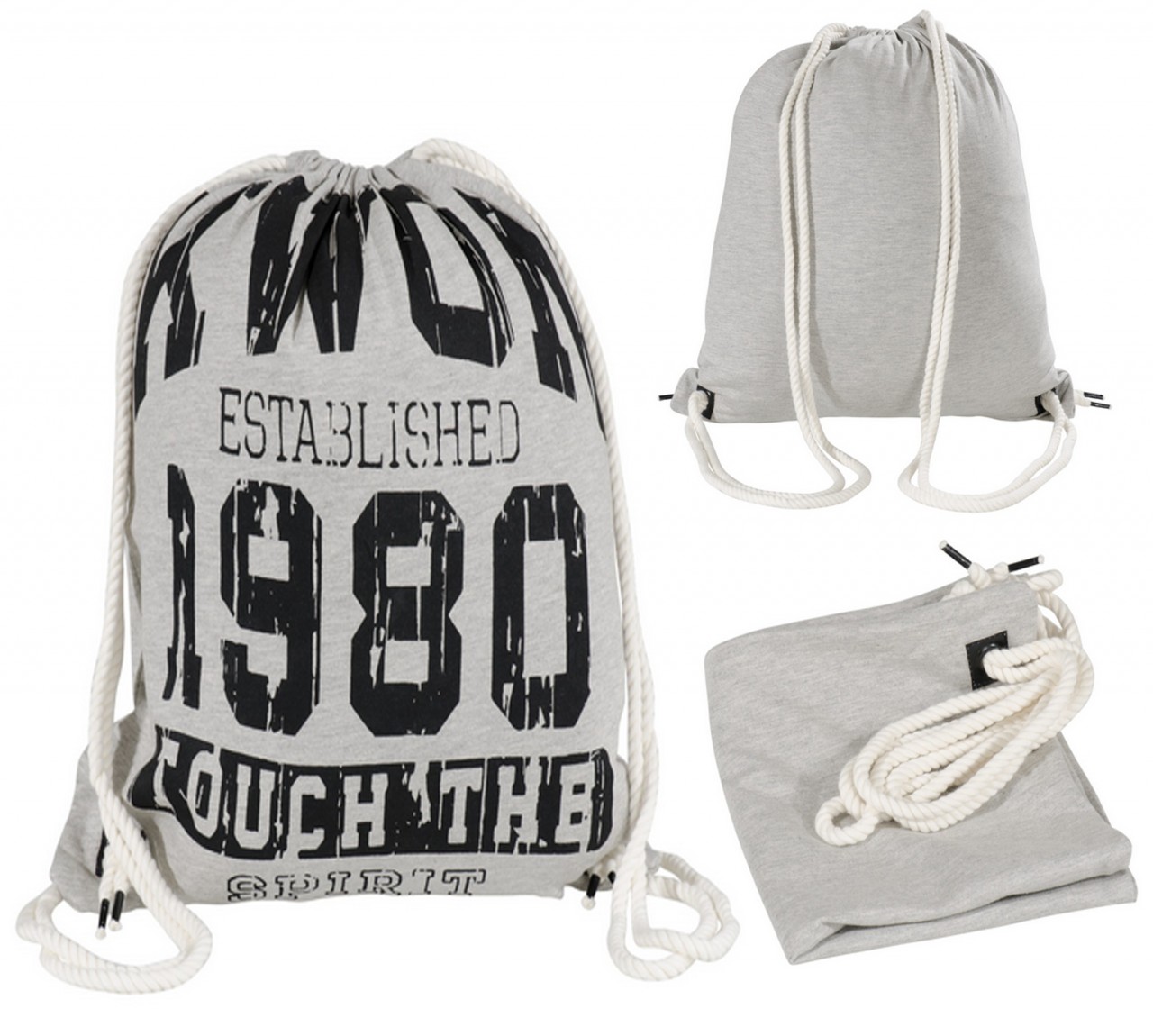 KWON RUCKSACK grau aus Baumwolle mit Aufdruck 1980