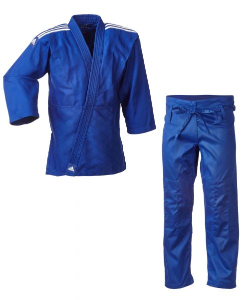 Adidas Judoanzug Club blau-weiße Streifen